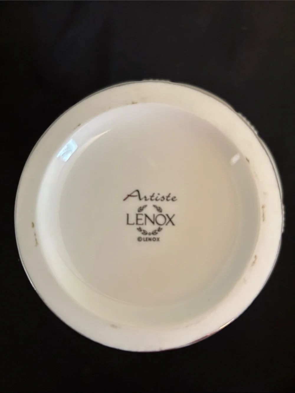 Lenox White Ceramic Globe Vase with Silver Accents